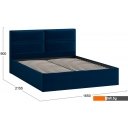 Кровати Трия Глосс универсальный тип 1 160x200 (велюр Confetti Blue)