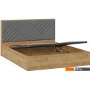 Кровати Трия Хилтон универсальная тип 1 и заглушиной 160x200 (дуб крафт золотой/велюр серый)
