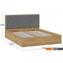 Кровати Трия Хилтон универсальная тип 1 и заглушиной 160x200 (дуб крафт золотой/велюр серый)