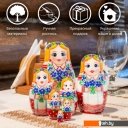 Развивающие игрушки Брестская Фабрика Сувениров В белорусском национальном платье с орнаментом и букетом васильков (набор 7 шт)