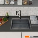 Кухонные мойки Roxen Simple 560220-60B PVD графит (с коландером и дозатором)