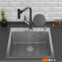 Кухонные мойки Roxen Snake 560220-50-S (50*48) сатин/текстурная поверхность (с коландером и дозатором)