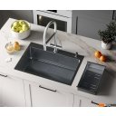 Кухонные мойки Roxen Simple 560220-70B PVD графит (с коландером и дозатором)