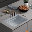 Кухонные мойки Roxen Stage 560250-60 сатин (c держателем для ножей, двумя коландерами, разделочной доской и дозатором)