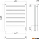Полотенцесушители TERMINUS Ното П6 500x650 (хром, Quick Touch)