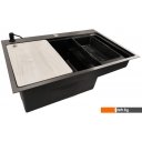 Кухонные мойки Stellar S7550NB-TU-L (нано черный, с доской)