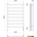 Полотенцесушители TERMINUS Ното П8 500x850 (хром, Quick Touch)