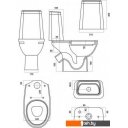 Унитазы Sanita Марс WC.CC/Mars/2-DM.Rim/WHT.G/S1 (с сиденьем)