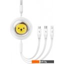 Кабели, адаптеры, разветвители Baseus CB000063 USB Type-A - Lightning/USB Type-C/microUSB (1.1 м, белый)