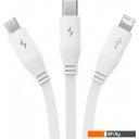 Кабели, адаптеры, разветвители Baseus CB000063 USB Type-A - Lightning/USB Type-C/microUSB (1.1 м, белый)