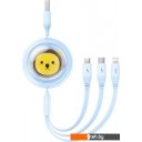 Кабели, адаптеры, разветвители Baseus CB000063 USB Type-A - Lightning/USB Type-C/microUSB (1.1 м, синий)