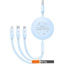 Кабели, адаптеры, разветвители Baseus CB000063 USB Type-A - Lightning/USB Type-C/microUSB (1.1 м, синий)