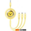 Кабели, адаптеры, разветвители Baseus CB000063 USB Type-A - Lightning/USB Type-C/microUSB (1.1 м, желтый)