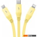 Кабели, адаптеры, разветвители Baseus CB000063 USB Type-A - Lightning/USB Type-C/microUSB (1.1 м, желтый)