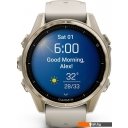 Умные часы и браслеты Garmin Fenix 8 Sapphire 43мм (золотистый, дымчато-серый ремешок)
