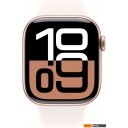Умные часы и браслеты Apple Watch Series 10 42 мм (алюминиевый корпус, розовое золото/легкие румяна, спортивный силиконовый ремешок S/M)
