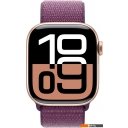 Умные часы и браслеты Apple Watch Series 10 42 мм (алюминиевый корпус, розовое золото/сливовый, нейлоновый ремешок)