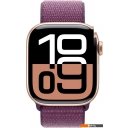 Умные часы и браслеты Apple Watch Series 10 42 мм (алюминиевый корпус, розовое золото/сливовый, нейлоновый ремешок)