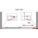 Душевые кабины BelBagno UNIQUE-BF-1-120/135-C-Cr (прозрачное стекло)