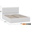 Кровати Трия Порто универсальная с ПМ и заглушиной 160x200 (экокожа белый Polo)