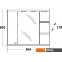 Мебель для ванных комнат Onika Шкаф с зеркалом Эльбрус 90.02 правый (белый) [209004]