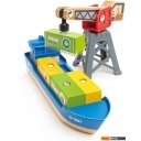 Игрушечный транспорт Hape Грузовой корабль и подъемный кран. У моря E3792-HP