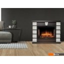 Электрокамины и биокамины Firelight Excalibur 30 (камень белый, шпон венге)