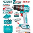 Шуруповерты, гайковерты, электроотвертки Total TIDLI20558 (с 2-мя АКБ, кейс)