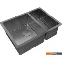 Кухонные мойки Paulmark Next 58/2S Uni PM225844-GM (черный/вороненая сталь)