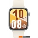 Умные часы и браслеты Huawei Watch FIT 4 (серебристый, с бежевым силиконовым ремешком, международная версия)