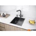 Кухонные мойки Paulmark Next 38 UNI PM213844-GM (черный/вороненая сталь)