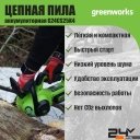 Цепные электро- и бензопилы Greenworks G24CS25K8 2007707UH (с 1-им АКБ 8 Ач)
