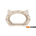 Сборные модели Eco-Wood-Art «Кошкин дом» натуральный каркас — белый мех