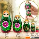 Развивающие игрушки Брестская Фабрика Сувениров В зеленом платке и сарафане с розовыми цветами (набор 5 шт)