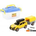 Игрушечный транспорт Полесье Автомобиль легковой с прицепом (в контейнере) 56658