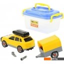 Игрушечный транспорт Полесье Автомобиль легковой с прицепом (в контейнере) 56658