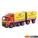 Игрушечный транспорт Полесье Volvo автомобиль бортовой тентовый с прицепом 9517