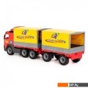 Игрушечный транспорт Полесье Volvo автомобиль бортовой тентовый с прицепом 9517