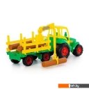 Игрушечный транспорт Полесье Чемпион трактор + прицеп-лесовоз 8229