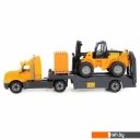 Игрушечный транспорт Полесье Майк автомобиль-трейлер+автокар+конструктор 30 эл. 55705