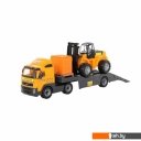 Игрушечный транспорт Полесье Volvo автомобиль-трейлер + автокар + конструктор 30 эл. 58409