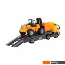 Игрушечный транспорт Полесье Volvo автомобиль-трейлер + автокар + конструктор 30 эл. 58409