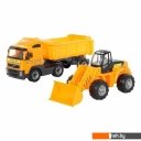 Игрушечный транспорт Полесье Автомобиль-самосвал с полуприцепом + трактор-погрузчик 0384