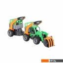 Игрушечный транспорт Полесье ГрипТрак трактор-погрузчик с полуприцепом для животных 48417