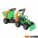 Игрушечный транспорт Полесье ГрипТрак трактор снегоуборочный с полуприцепом 48400