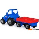 Игрушечный транспорт Полесье Трактор Чемпион с прицепом 84743 (синий)