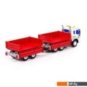 Игрушечный транспорт Полесье Сити бортовой с прицепом 93110 (красный)