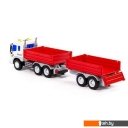 Игрушечный транспорт Полесье Сити бортовой с прицепом 93110 (красный)