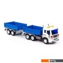 Игрушечный транспорт Полесье Сити бортовой с прицепом 93127 (синий)