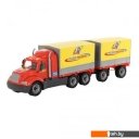 Игрушечный транспорт Полесье Майк автомобиль бортовой тентовый с прицепом 58492